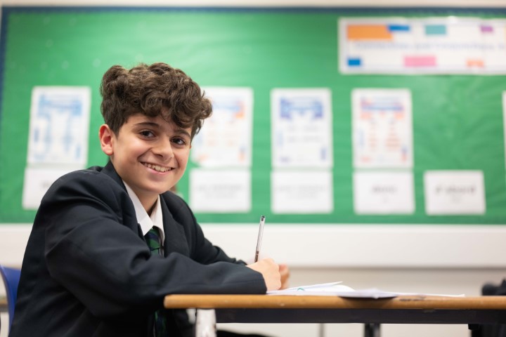 Student in classroom